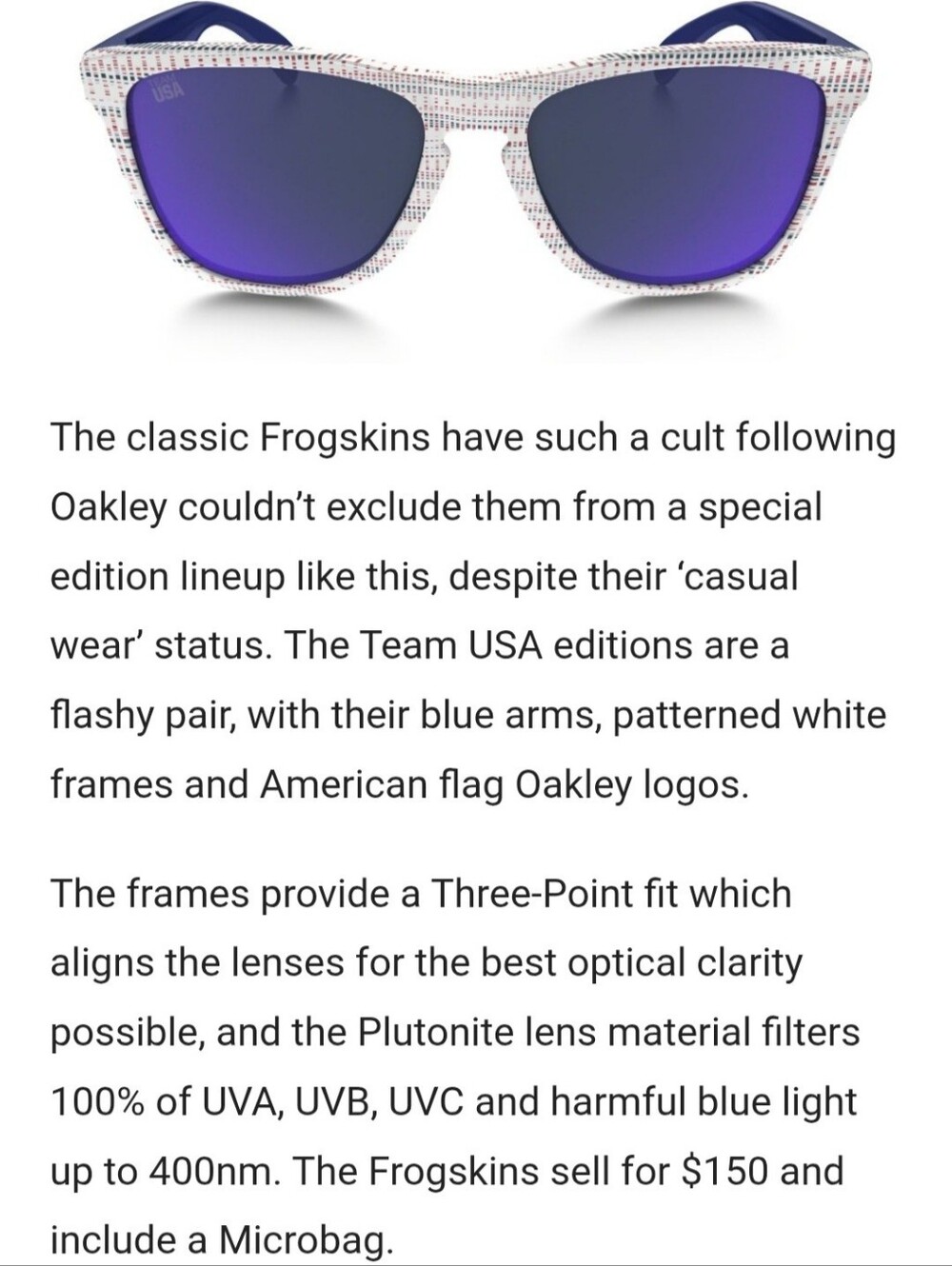 Oakley Frogskins Team USA Big Kids Sunglasses - Picture 15 of 15